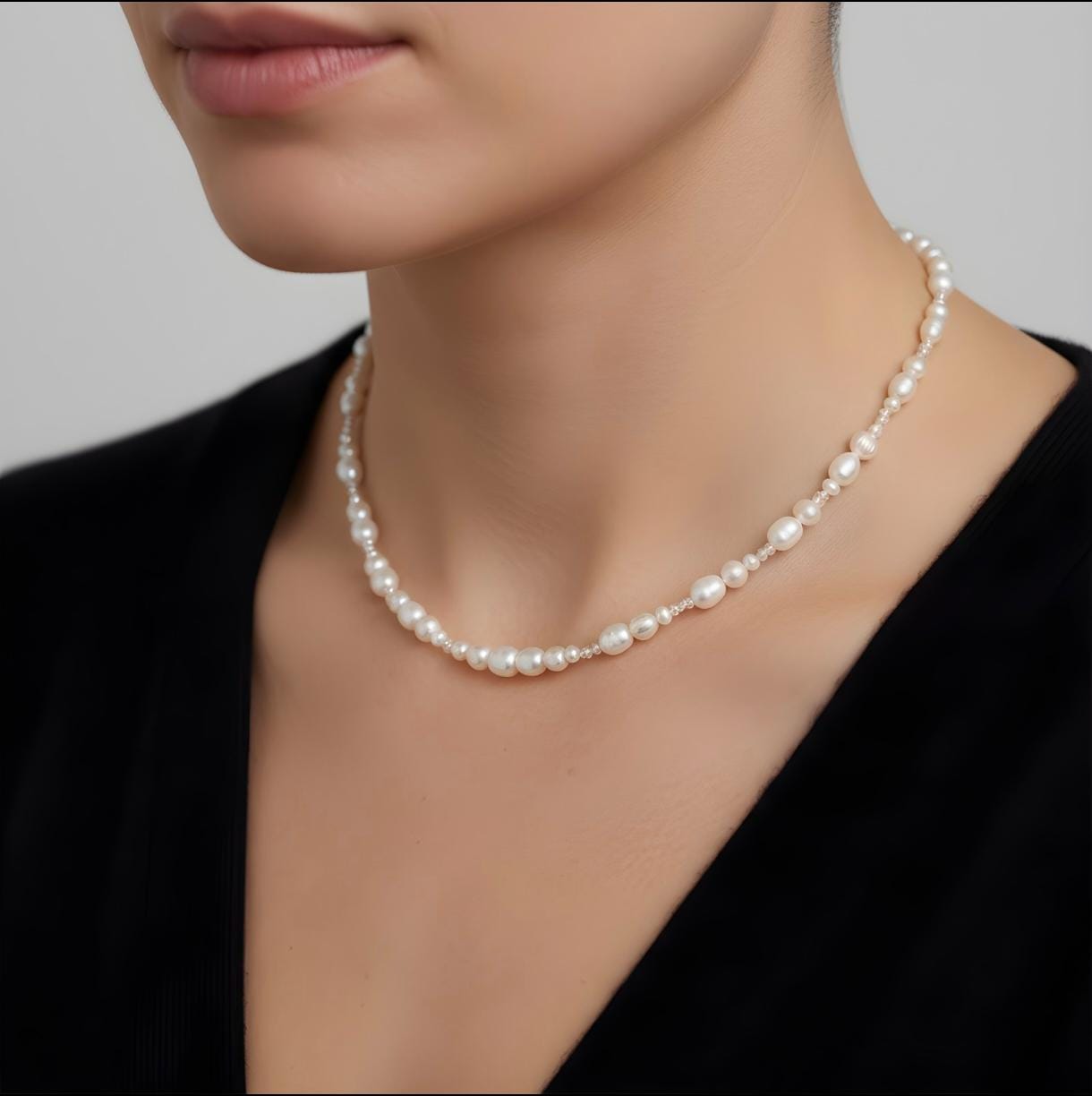 Natural Pearl Baroque Statement Necklace