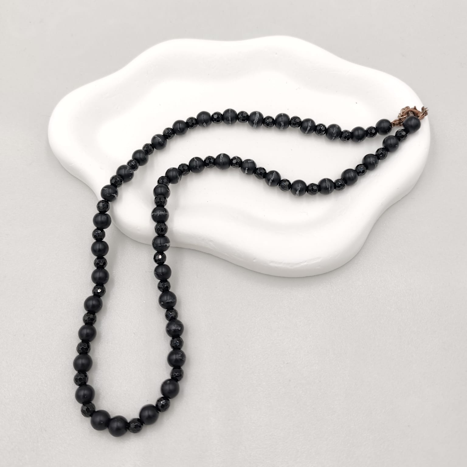 Matte Black Onyx Hematite Necklace - Image 3