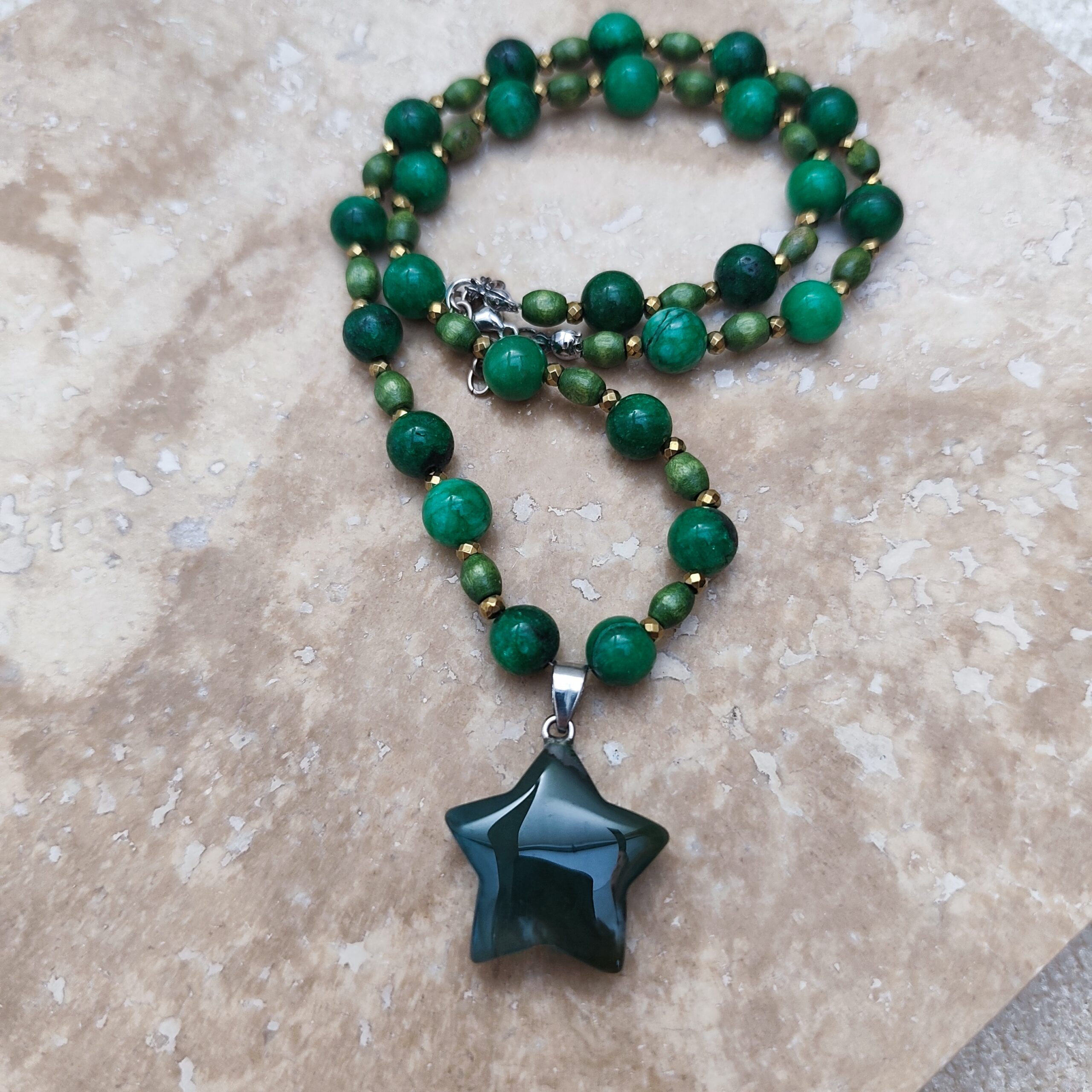 Natural Stone Star Necklace