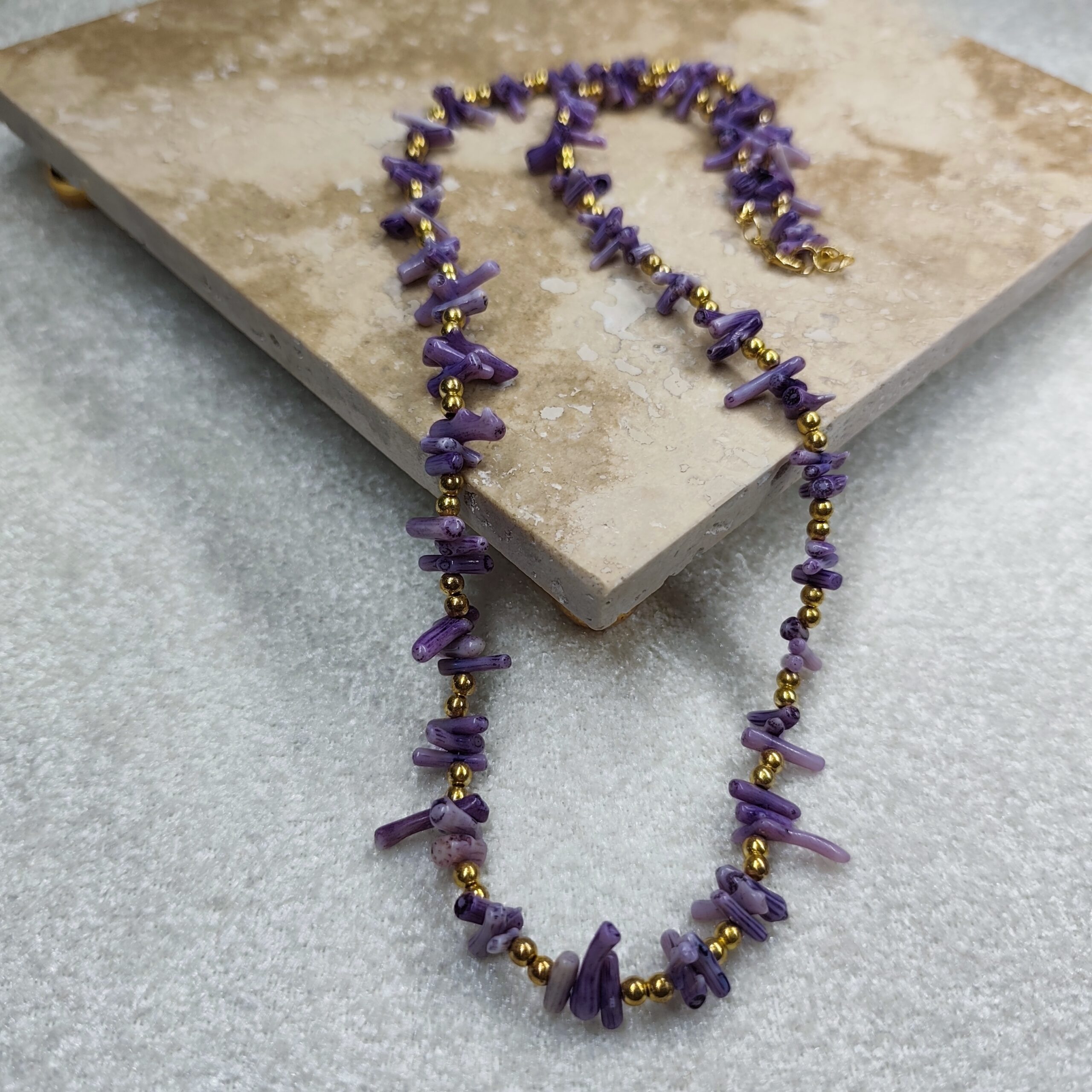 Bohemian Style Purple Chalcedony Necklace - Image 2