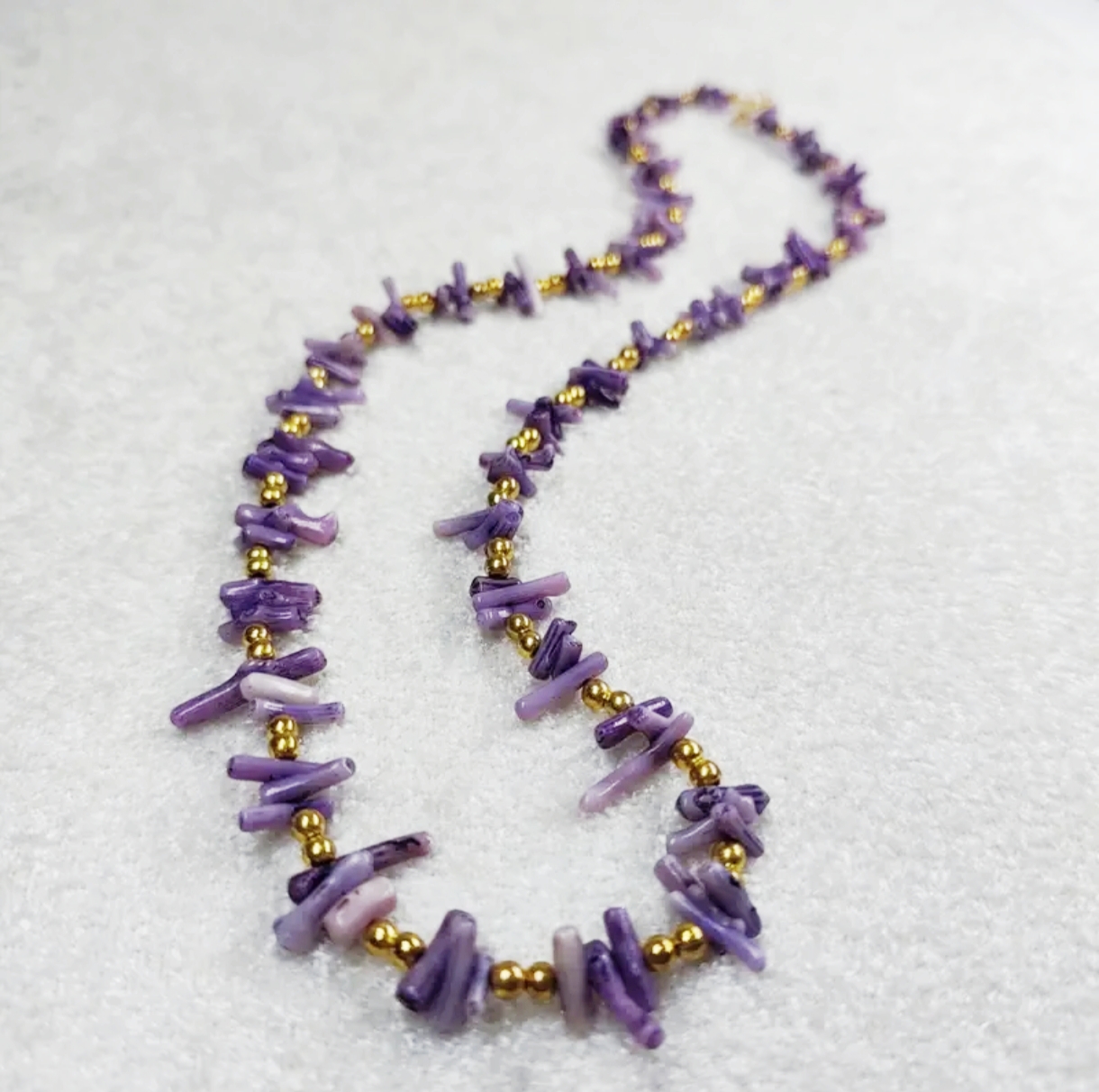 Bohemian Style Purple Chalcedony Necklace