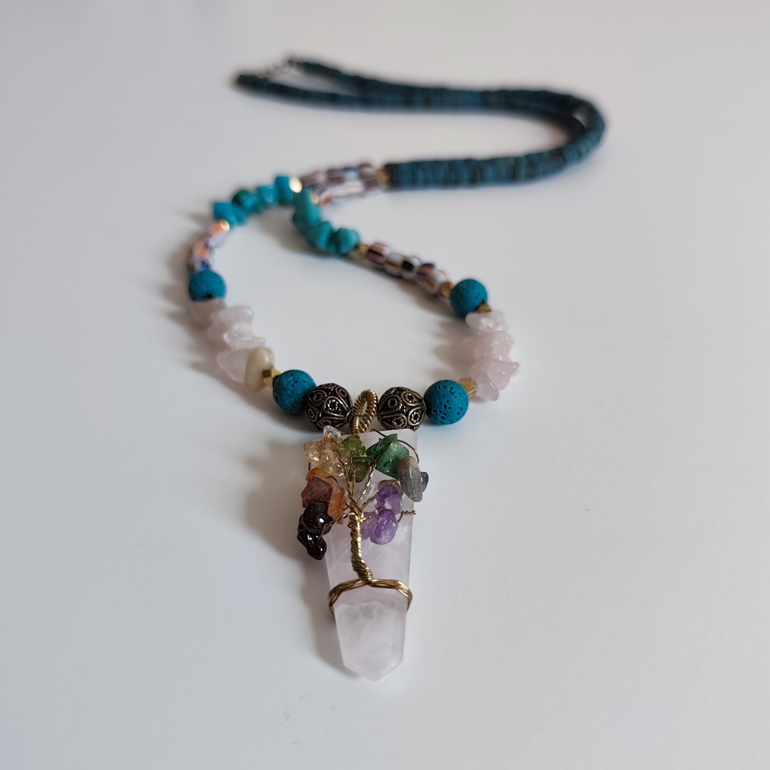 Natural Stone Bohemian Ocean Agate Necklace