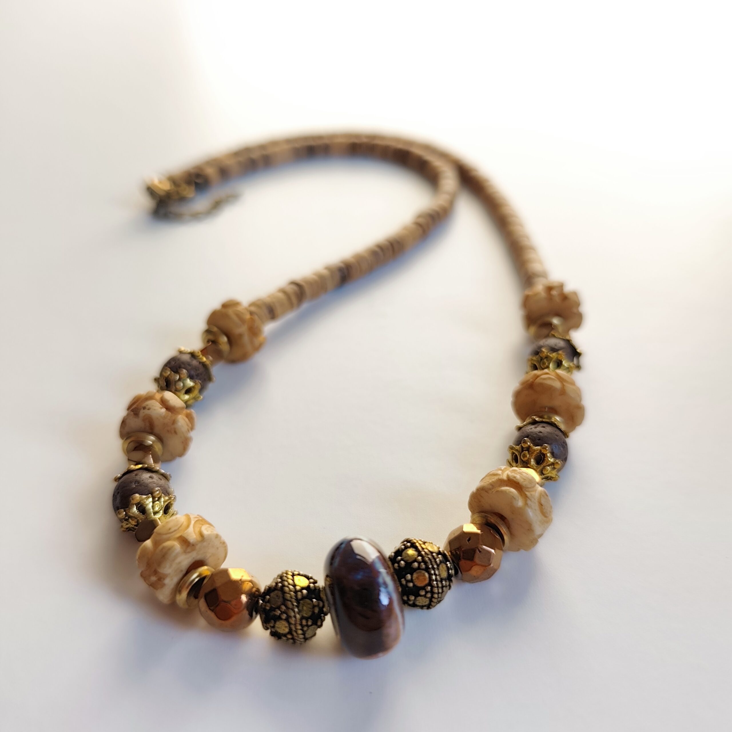 Handmade Brown Natural Stone Bohemian Necklace