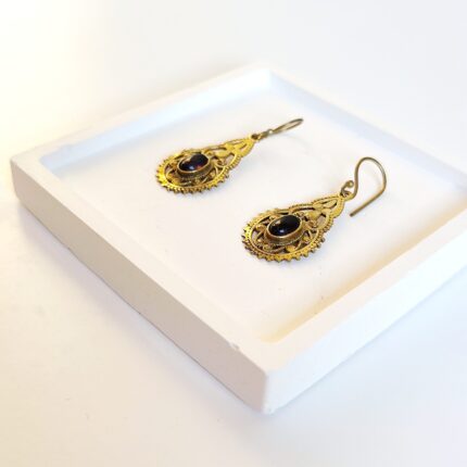 Handmade Authentic Red Stone Retro Bronze Earrings - Bohemart Boho Jewellery