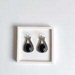 Handmade Black Natural Stone Tulip Earrings - Bohemart Boho Jewellery