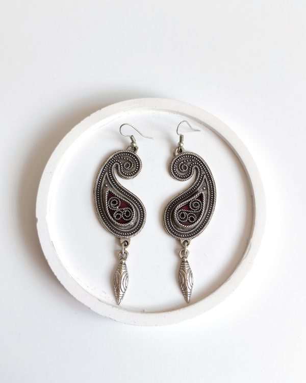 Hammered Style Pure Bohemian Spiral Earrings