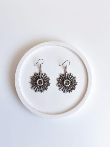 Handmade Vintage Bohemian Earrings with Sun Pattern - Bohemart Boho Jewellery