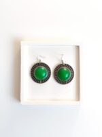 Handmade Green Stone Minimalist Vintage Earrings - Bohemart Boho Jewellery