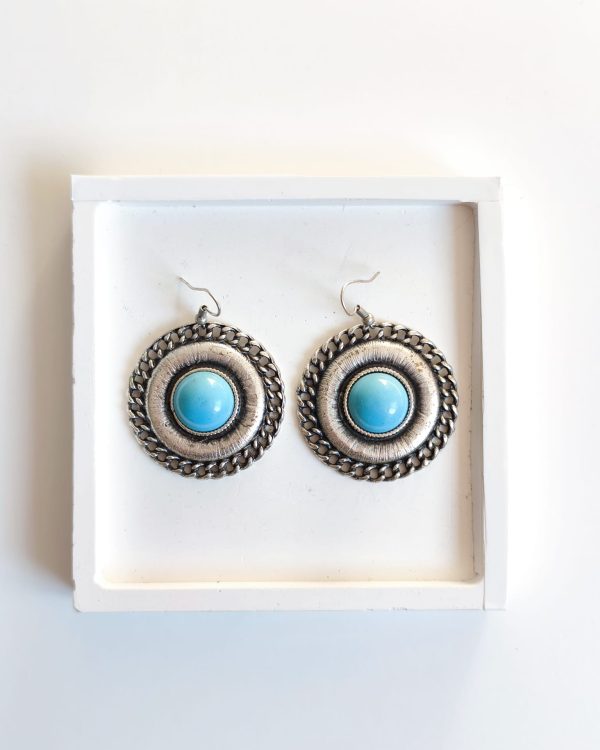 Turquoise Round Antique Earrings