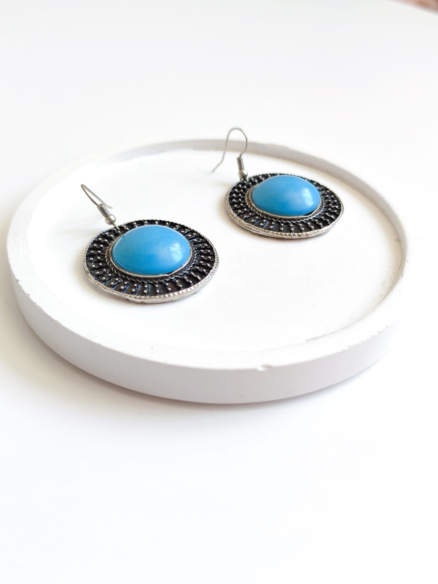 Azure Aura Vintage Earrings - Image 2