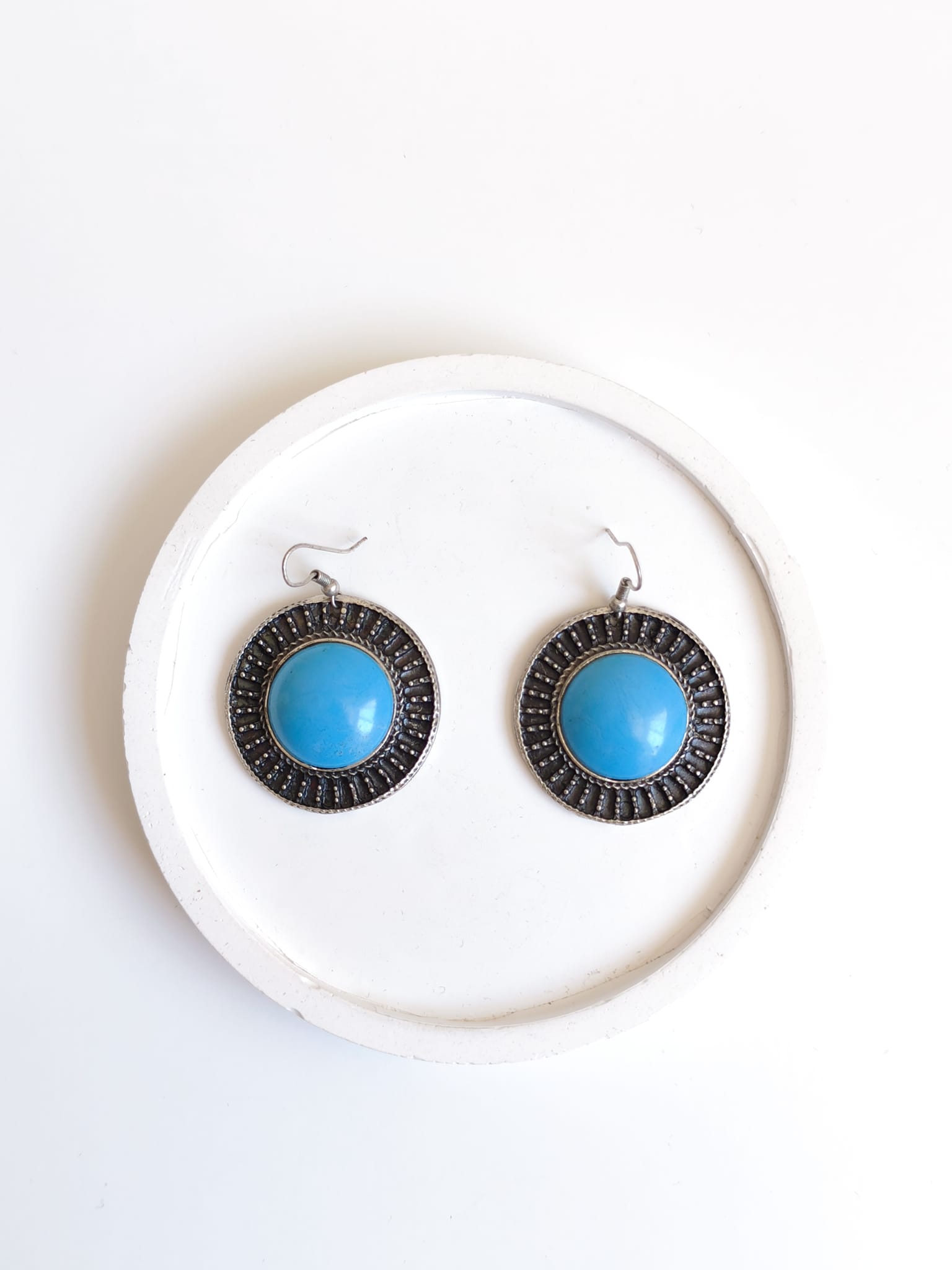Handmade Azure Aura Vintage Earrings - Bohemart Boho Jewellery